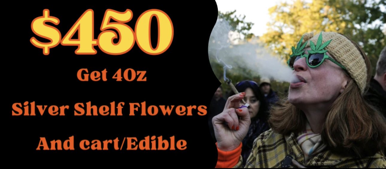 $450 Get 40z Silver Shelf Flowers And cart/Edible